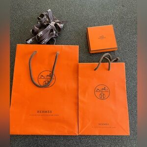 Hermès Orange Gift Bags and Box Set